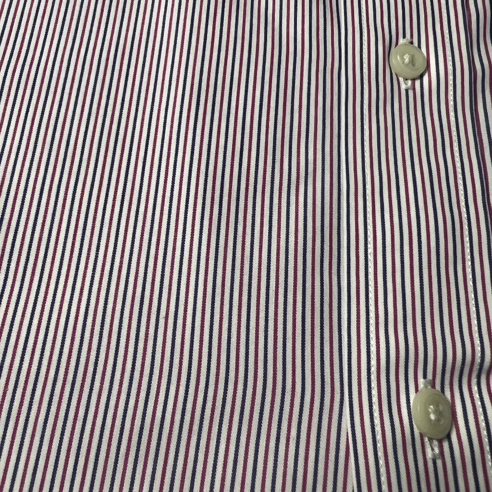 Stripe Dress Shirt Non Iron Cotton - Blue/Red - Picture 5 of 7